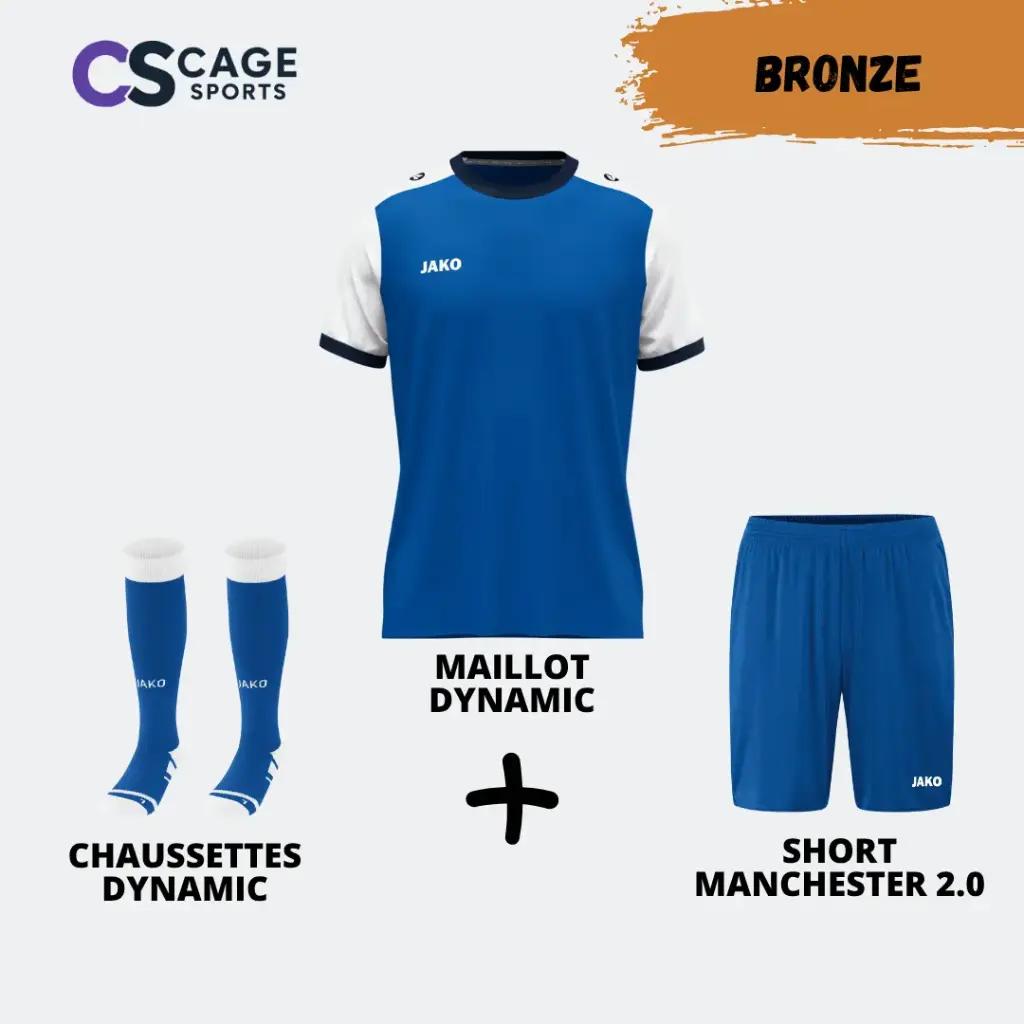 ⭐ Pack Match Bronze JAKO Dynamic Junior – L’équipement complet pour vos jeunes talents ! (jaune/blanc/noir, 116, 1 (27-30))