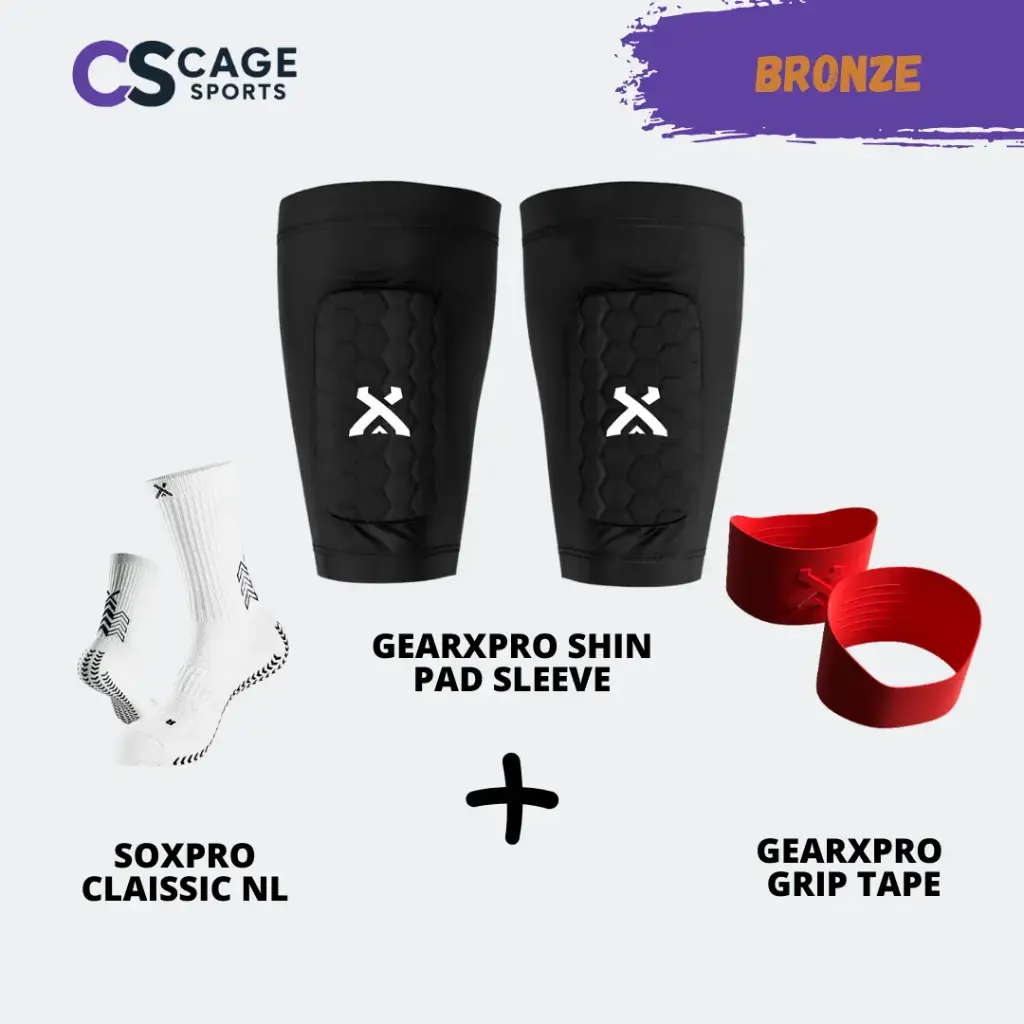Pack joueur junior Bronze Chaussettes blanches Gear Xpro (JR S EUR 27-30, Noir)